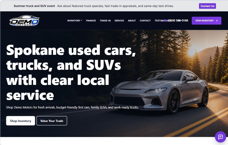 Midnight dealer website template