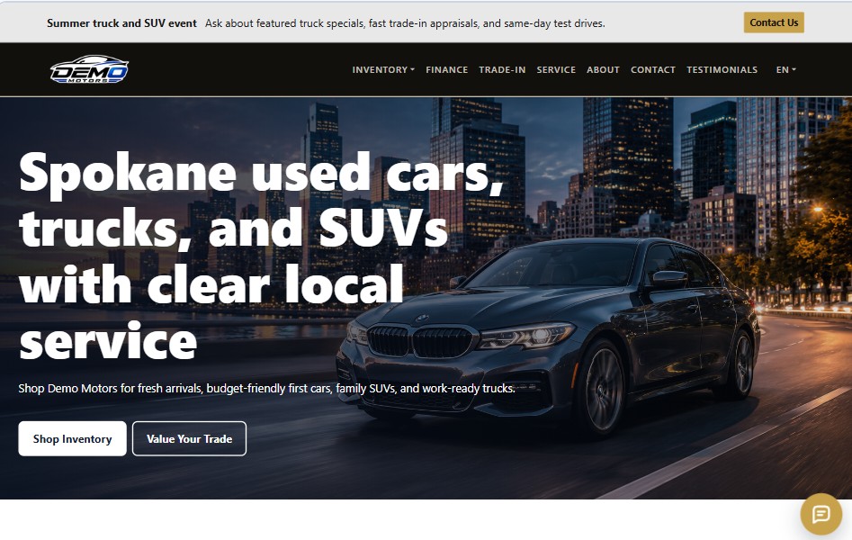 Prestige dealer website template